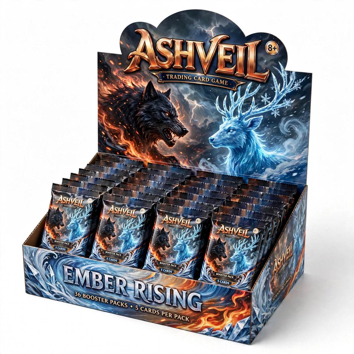 ASHVEIL Ember Rising Booster Pack – 180 Trading Cards, English, Sealed