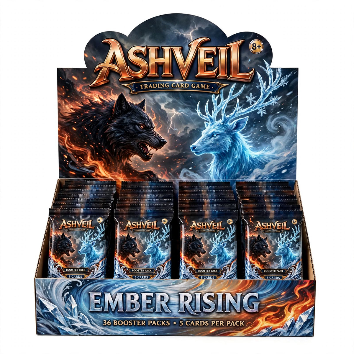 ASHVEIL Ember Rising Booster Pack – 180 Trading Cards, English, Sealed