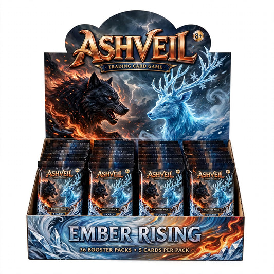 ASHVEIL Ember Rising Booster Pack – 12 Trading Cards, English, Sealed
