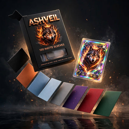 ASHVEIL Matte Trading Card Sleeves – 100 Count, Standard Size 66 x 91 mm, Glare-Free Protective Deck Sleeves for Fantasy Card Games