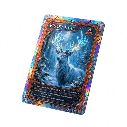 ASHVEIL Frost Stag Holographic Rare Trading Card – Ember Rising Set, English Edition, Supplied in Protective Sleeve and Top Loader